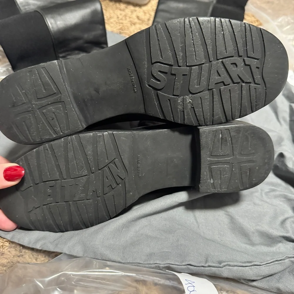 Stuart Weitzman 5050 Boot Black Leather size 6.5